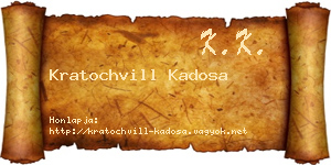 Kratochvill Kadosa névjegykártya