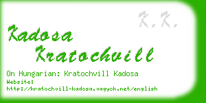 kadosa kratochvill business card